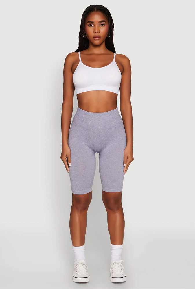 Womens High Waist Seamless Biker Shorts,