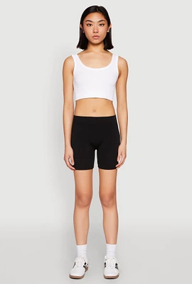 Womens Basic Seamless Biker Shorts,