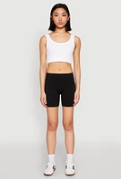 Womens Basic Seamless Biker Shorts,