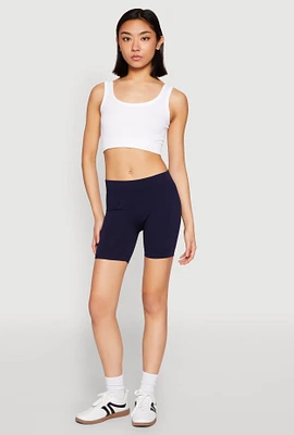 Womens Basic Seamless Biker Shorts, L-XL