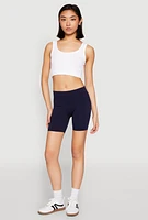 Womens Basic Seamless Biker Shorts, L-XL