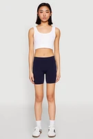 Womens Basic Seamless Biker Shorts, L-XL