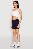Womens Basic Seamless Biker Shorts, L-XL