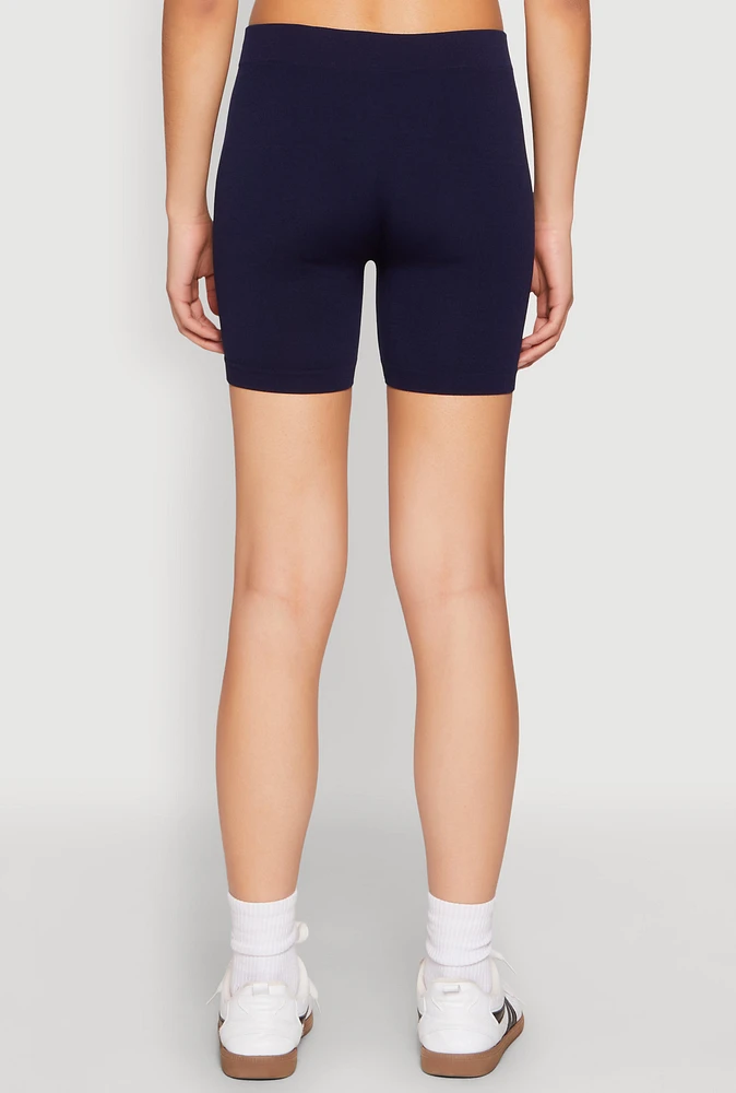 Womens Basic Seamless Biker Shorts,
