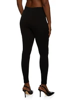Womens High Waisted Seamless Basic Leggings, Black,