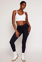 Womens Seamless Ribbed Knit Leggings,