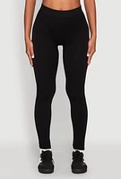 Womens High Waisted Seamless Leggings, Black,