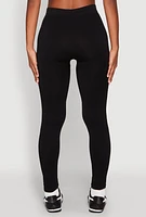 Womens High Waisted Seamless Leggings, Black,