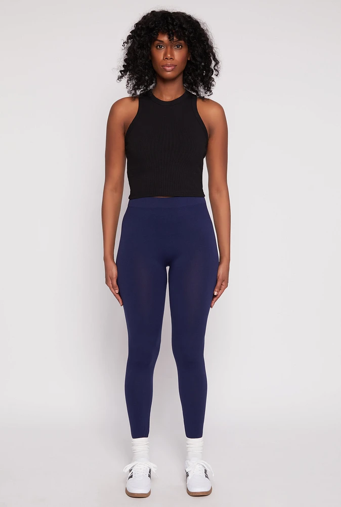 Womens Seamless Basic High Waist Leggings, S-M
