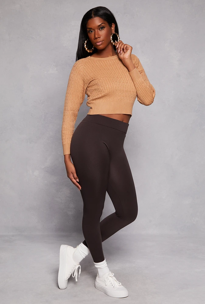 Womens Fleece Lined High Waisted Leggings,