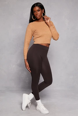 Womens Fleece Lined High Waisted Leggings,