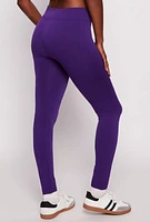 Womens Fleece Lined High Waisted Leggings, Purple, Size S-M