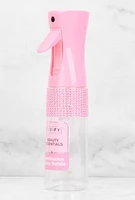 Womens Rhinestone Transparent Continuous Spray Bottle, Pink