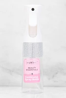 Womens Rhinestone Detail Continuous Clear Spray Bottle, White