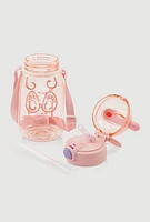 Bear Ears Water Bottle, Pink