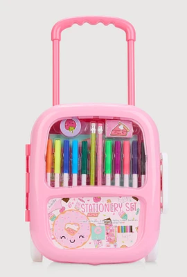 Donut Graphic Rolling Stationary Set, Pink