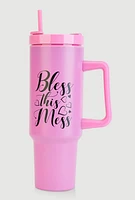Bless This Mess Tumbler, Pink