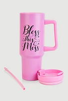 Bless This Mess Tumbler, Pink