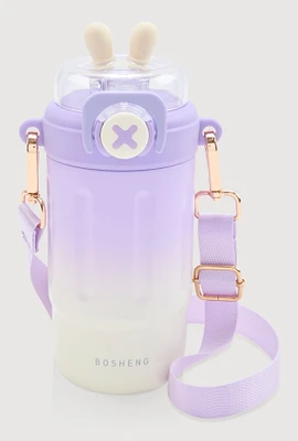 Ombre Bunny Ear Flip Top Water Bottle, Purple