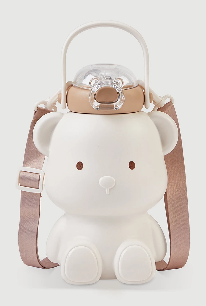 Bear Water Bottle, White