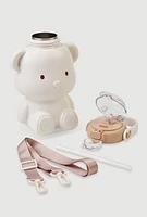 Bear Water Bottle, White