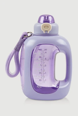 Motivational Flip Straw Water Bottle, Purple
