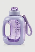 Motivational Flip Straw Water Bottle, Purple
