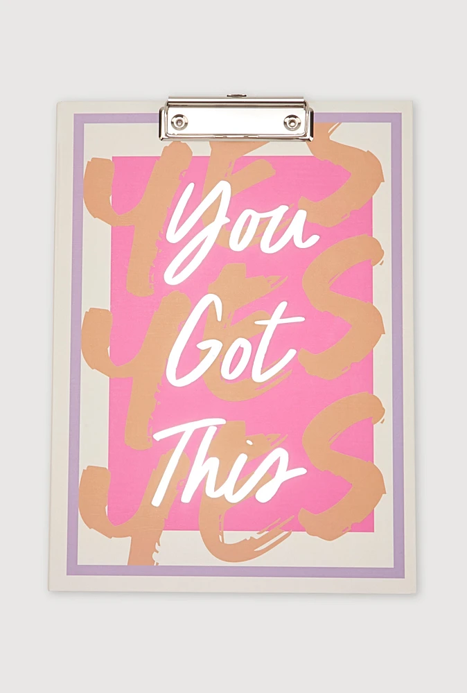 You Got This Clipboard Notebook, Pink
