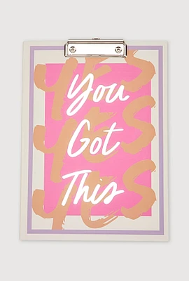 You Got This Clipboard Notebook, Pink