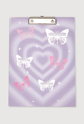 Butterfly Graphic Clipboard Notepad, Purple