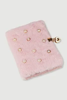 Faux Pearl Studded Diary, Pink