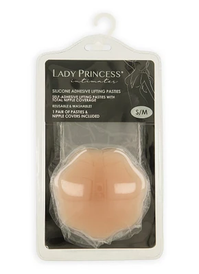 Womens Silicone Reusable Adhesive Lifting Pasties, Beige, Size L-XL