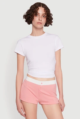 Womens Trendy Ribbed Knit Sleep Shorts,