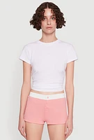 Womens Trendy Ribbed Knit Sleep Shorts,