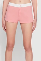 Womens Trendy Ribbed Knit Sleep Shorts,