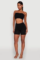 Womens Seamless Shorts, Black, Size S-M