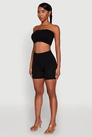 Womens Seamless Shorts, Black, Size S-M