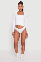 Womens Rib Knit Button Detail Bikini Panties 5 Pack, Multi, Size XL
