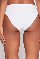Womens Rib Knit Button Detail Bikini Panties 5 Pack, Multi, Size M