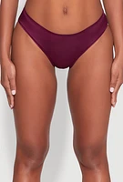 Womens Seamless Bikini Panty - Comfortable Lingerie Underwear, Purple, Size S