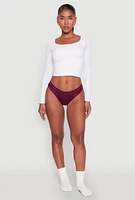 Womens Seamless Bikini Panty - Comfortable Lingerie Underwear, Purple, Size S