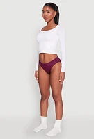 Womens Seamless Bikini Panty - Comfortable Lingerie Underwear, Purple, Size S