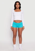Womens Ribbed Knit Seamless Boyshort Panty, XL