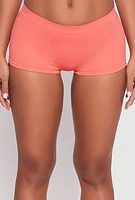 Womens Ribbed Knit Seamless Boyshort Panty,