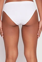 Womens Seamless Rib Knit Bikini Panty, White, Size M