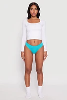 Womens Seamless Ribbed Knit Bikini Panty,