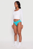 Womens Seamless Ribbed Knit Bikini Panty,