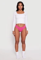 Womens Seamless Ribbed Knit Bikini Panty, XL