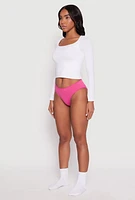 Womens Seamless Ribbed Knit Bikini Panty, XL