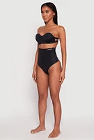 Womens Bebe Seamless Shapewear Thong Panty, Black, Size L